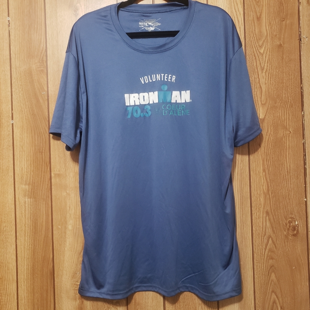 Mens IRONMAN 70.3 Triathlon Volunteer Blue Quick Dry XL Coeurd'Alene
